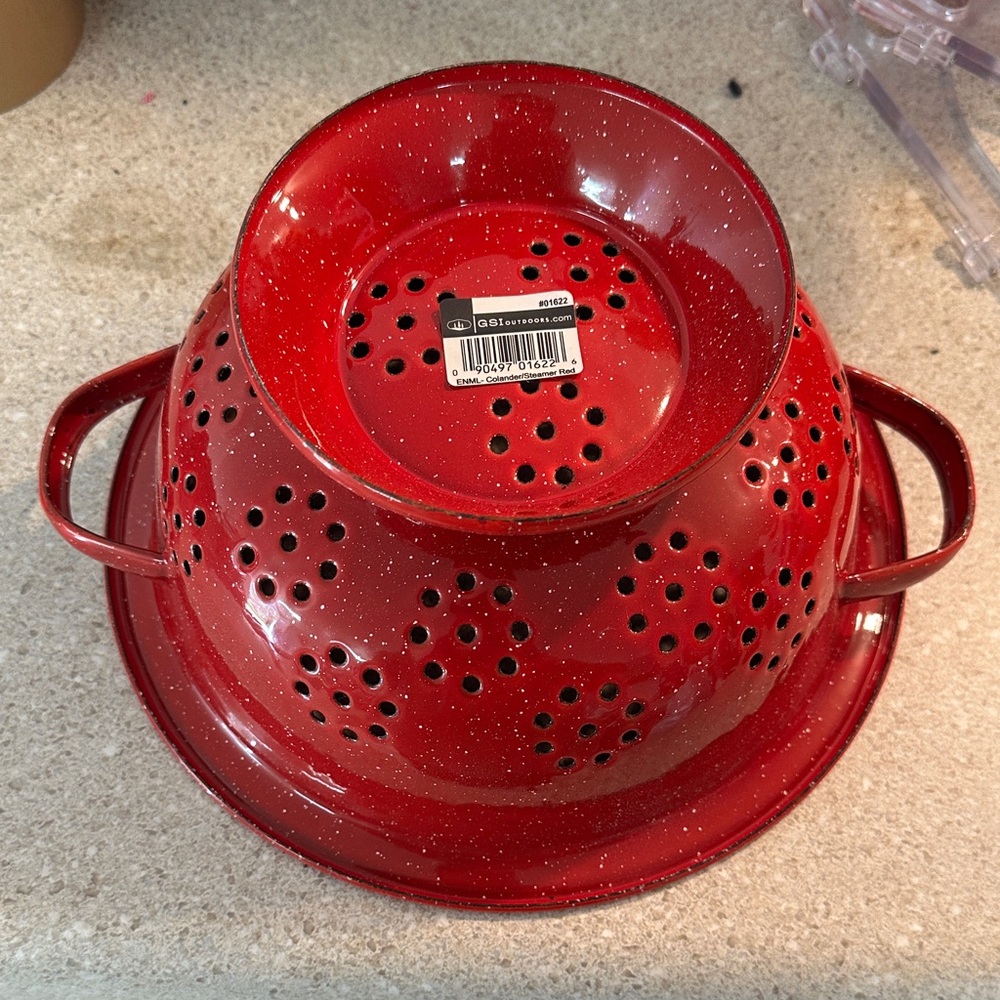 Vibrant Red Kitchen Colander - Picture 3 of 4